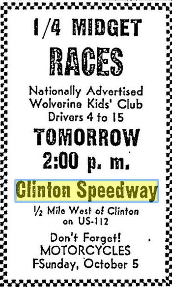 Clinton Race Track - Sept 1958 (newer photo)
